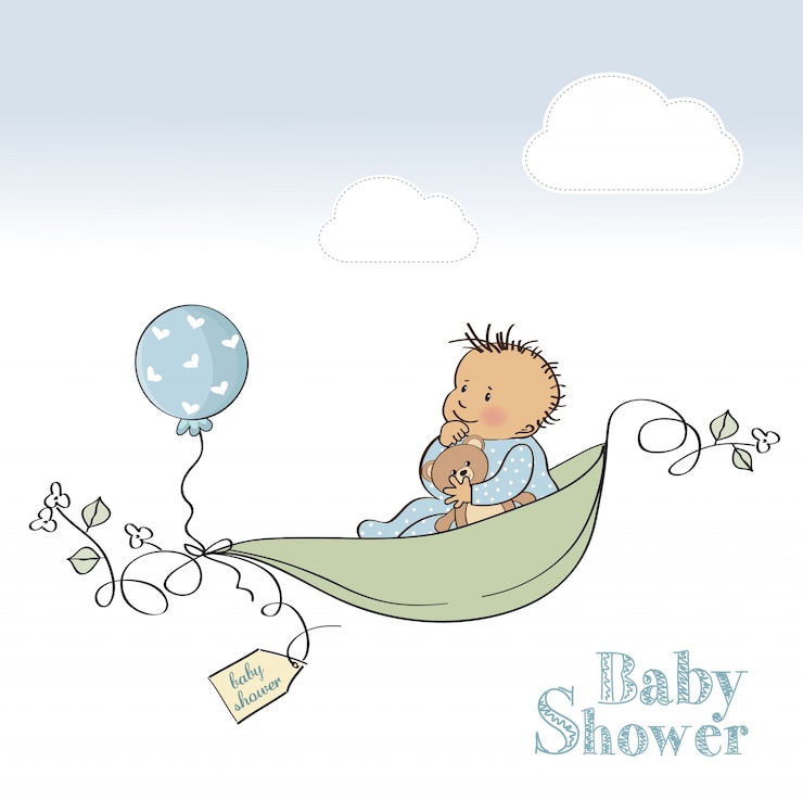 Vector gratuito tarjeta linda de baby shower