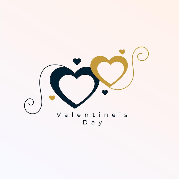 Vector gratuito tarjeta linda simple del día de san valentín con diseño de corazones de amante