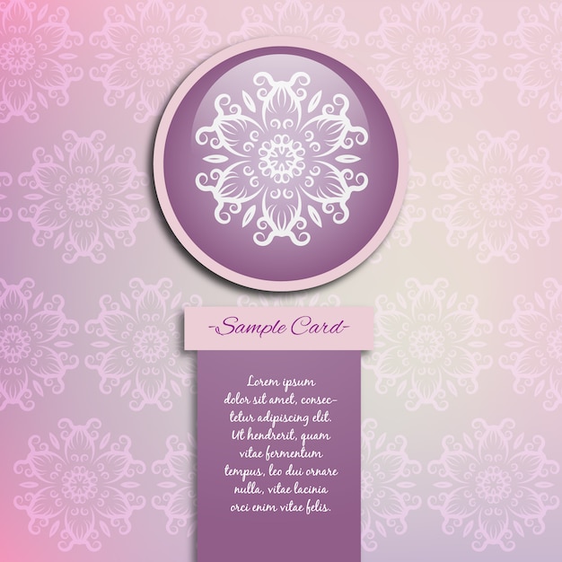 Vector gratuito tarjeta con mandala morado