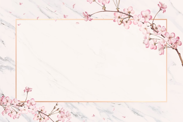 Tarjeta de marco de flor de cerezo