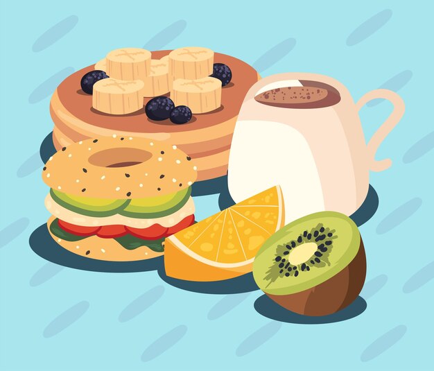 Tarjeta de meriendas para el desayuno