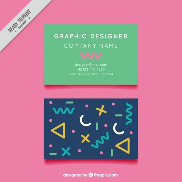 Vector gratuito tarjeta moderna de diseñador gráfico con formas abstractas