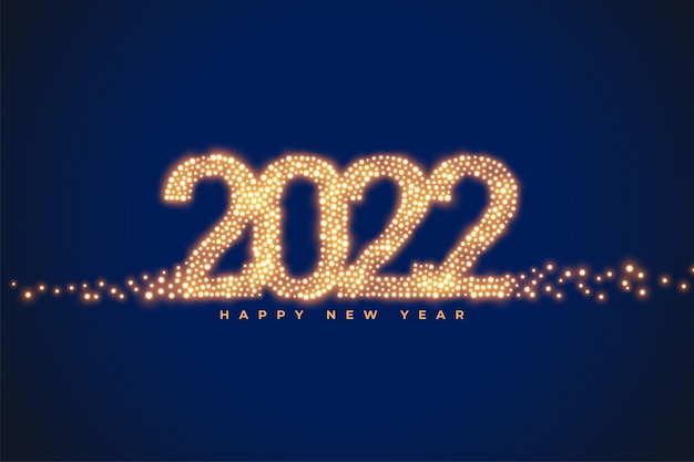 Tarjeta moderna feliz año nuevo 2022 en estilo brillante