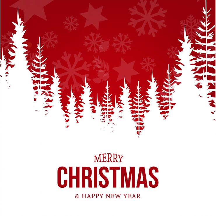 Vector gratuito tarjeta moderna con tarjeta de felicitación del paisaje de navidad