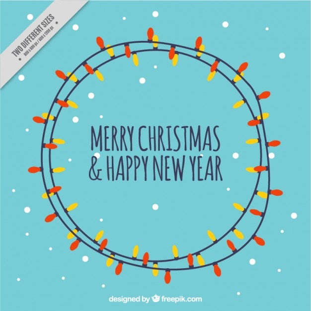 Tarjeta de Navidad con bombillas de colores