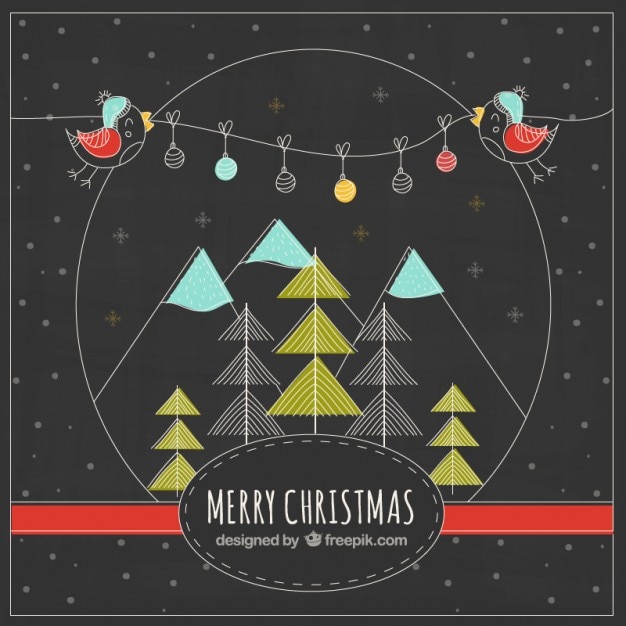 Vector gratuito tarjeta de navidad bonita dibujada a mano