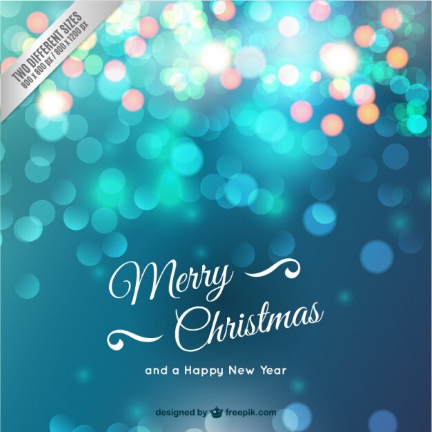 Tarjeta de Navidad con destellos