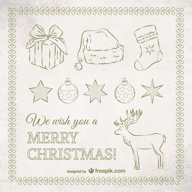 Tarjeta de Navidad de estilo boceto