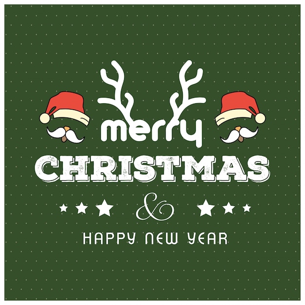 Tarjeta de Navidad de estilo retro