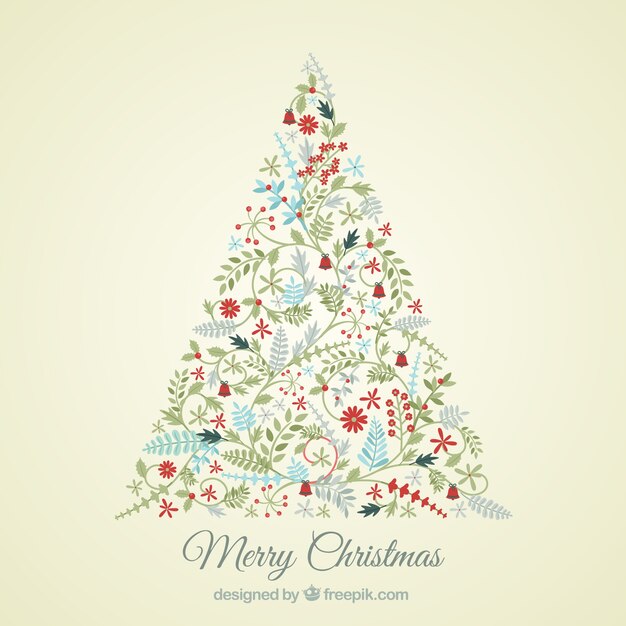 Tarjeta de Navidad floral