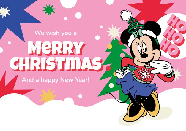 La tarjeta de Navidad de Minnie Mouse