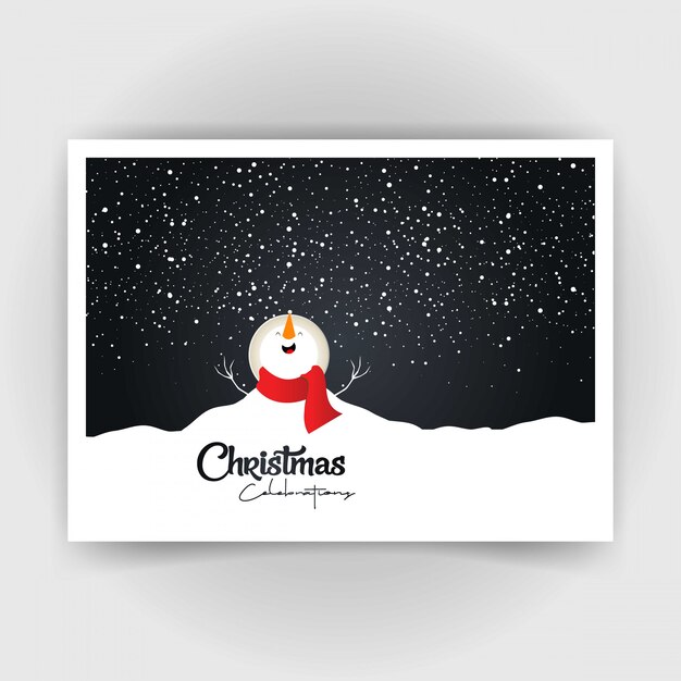 Tarjeta de Navidad muñeco de nieve