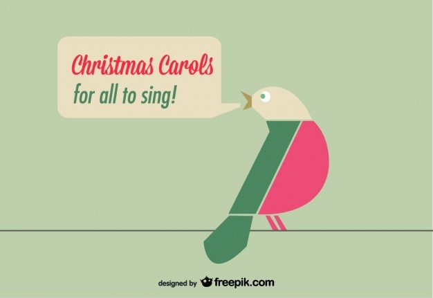 Tarjeta de navidad con pájaros