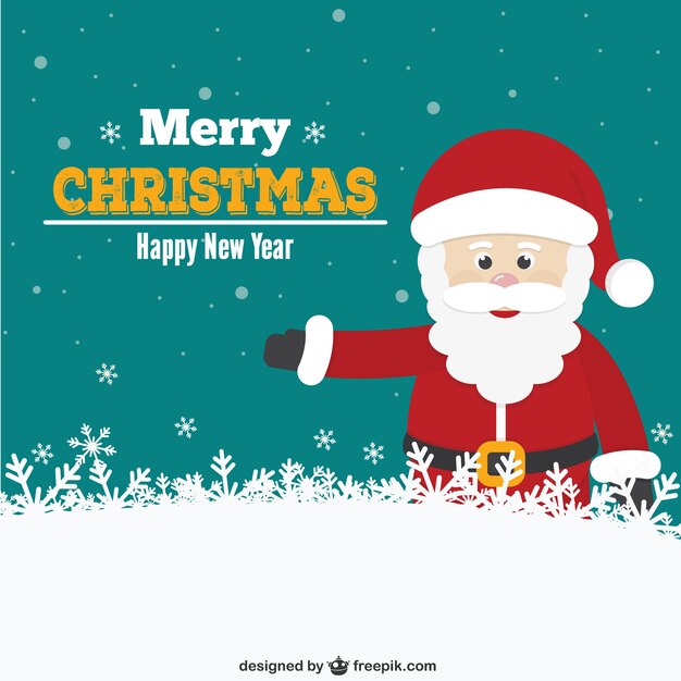Tarjeta de Navidad con Santa de dibujos animados