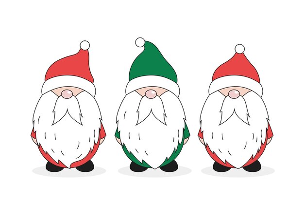 Tarjeta de Navidad con tres elfos