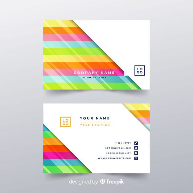 Tarjeta de negocios abstracta con diseño colorido
