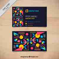 Vector gratuito tarjeta de negocios de formas coloridas