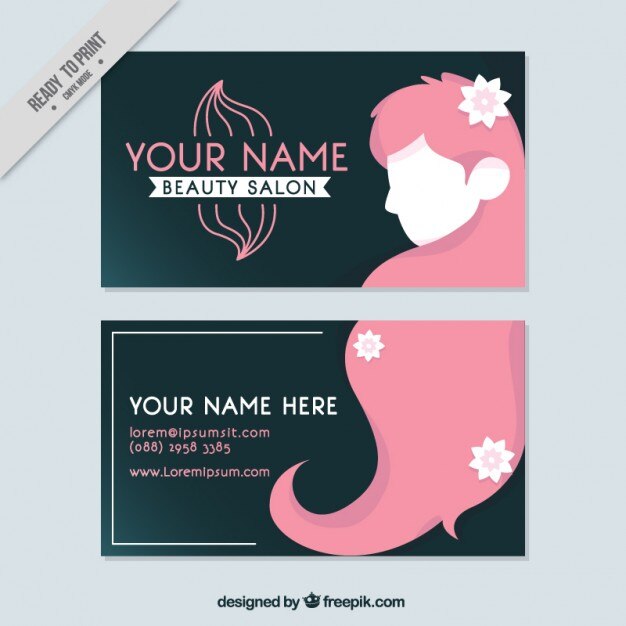 Vector gratuito tarjeta de negocios de salón de belleza
