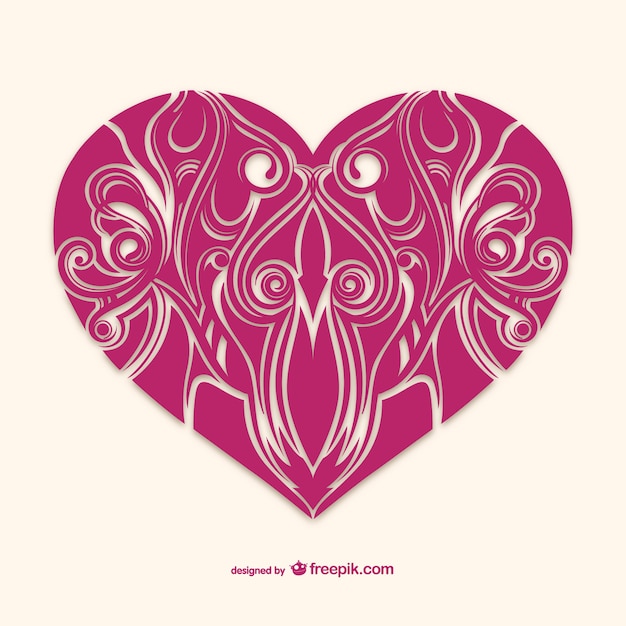 Vector gratuito tarjeta ornamental de corazón de san valentín