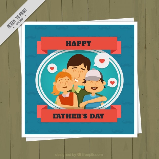 Vector gratuito tarjeta de padre adorable