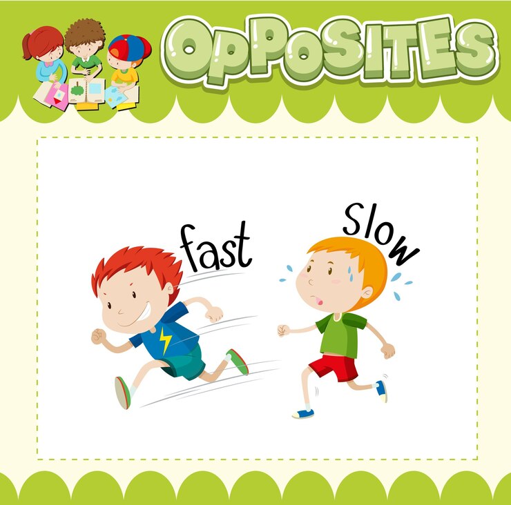 Vector gratuito tarjeta de palabras de educación de la palabra de opuestos en inglés