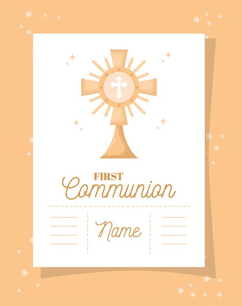 tarjeta de papel de primera comunión