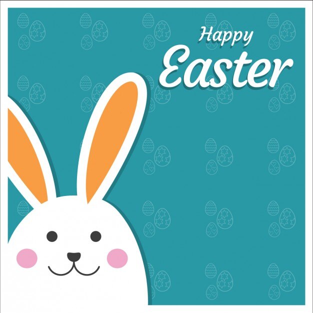 Tarjeta de Pascua con conejito asomado