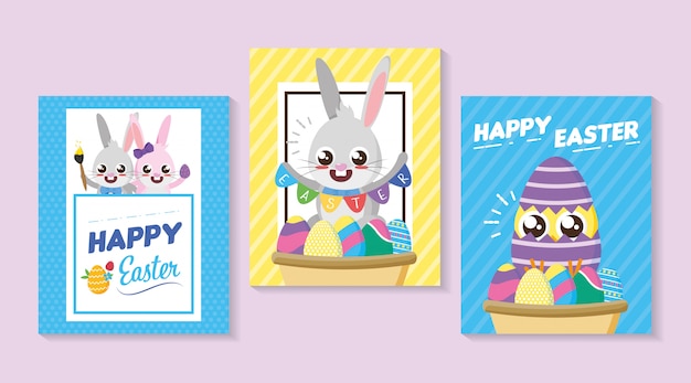 Vector gratuito tarjeta de pascua feliz