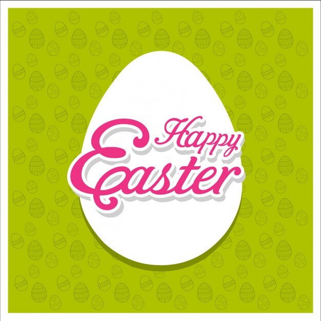 Tarjeta de Pascua con fondo verde