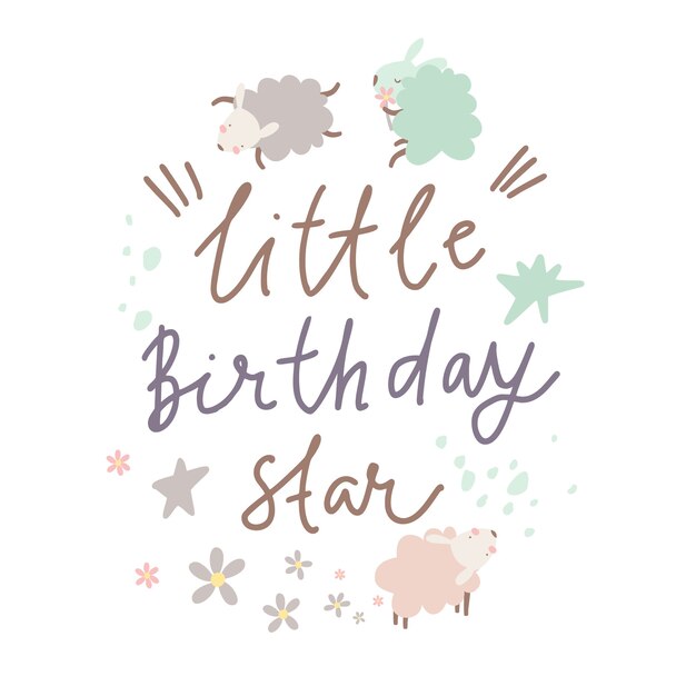 tarjeta pequeña estrella de cumpleaños