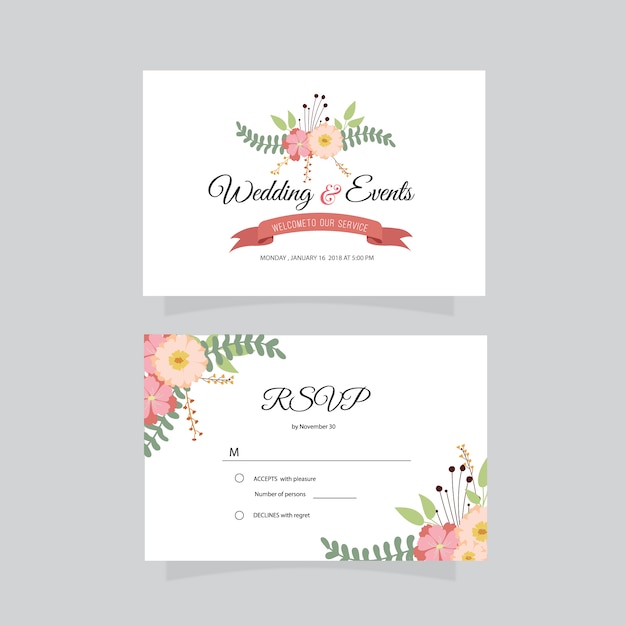 Tarjeta de presentación de bodas y eventos