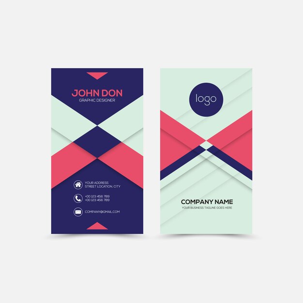 Tarjeta de presentación con diseño geométrico
