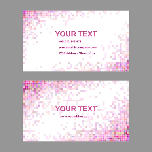 Tarjeta de presentación con diseño de mosaico rosa