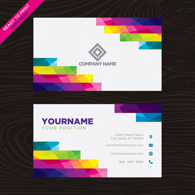 Tarjeta de presentación multicolor geométrica