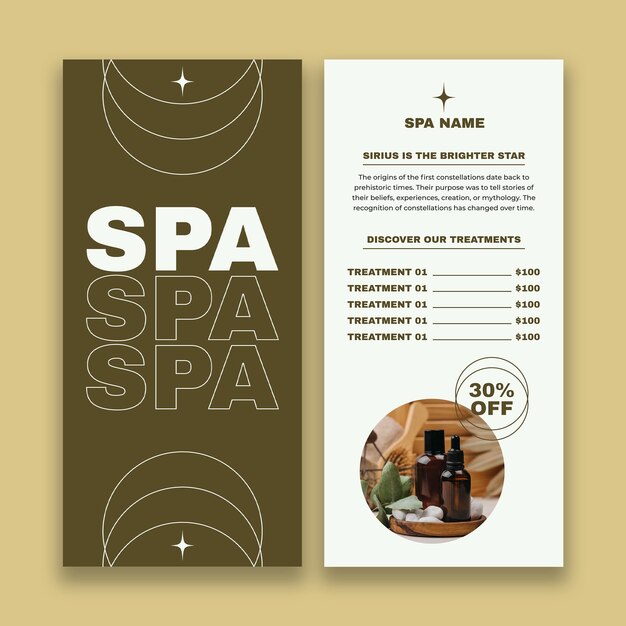 Tarjeta de presentación de spa de tratamientos abstractos modernos