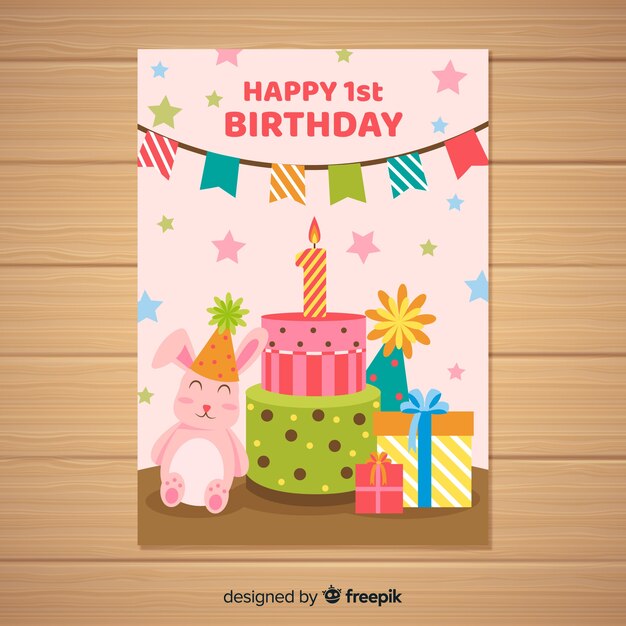 Tarjeta de primer cumpleaños