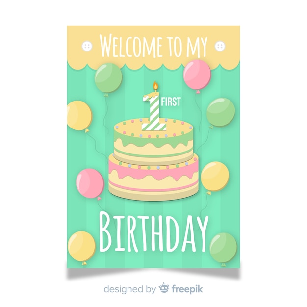 Tarjeta de primer cumpleaños