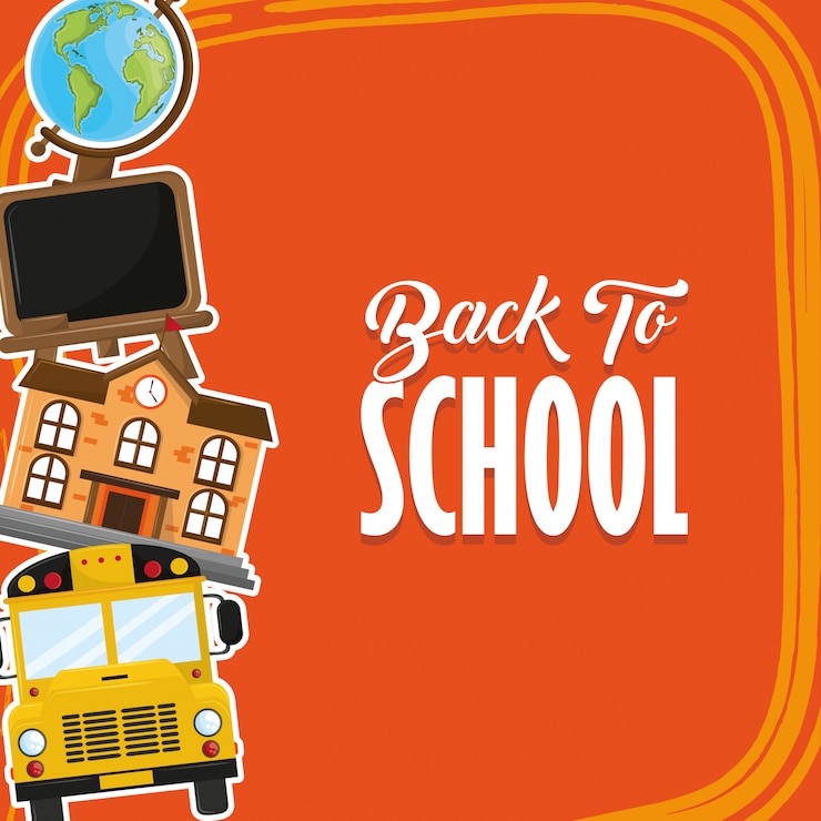 Vector gratuito tarjeta de regreso a la temporada escolar.