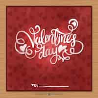 Vector gratuito tarjeta roja de acuarela con corazones para el día de san valentín