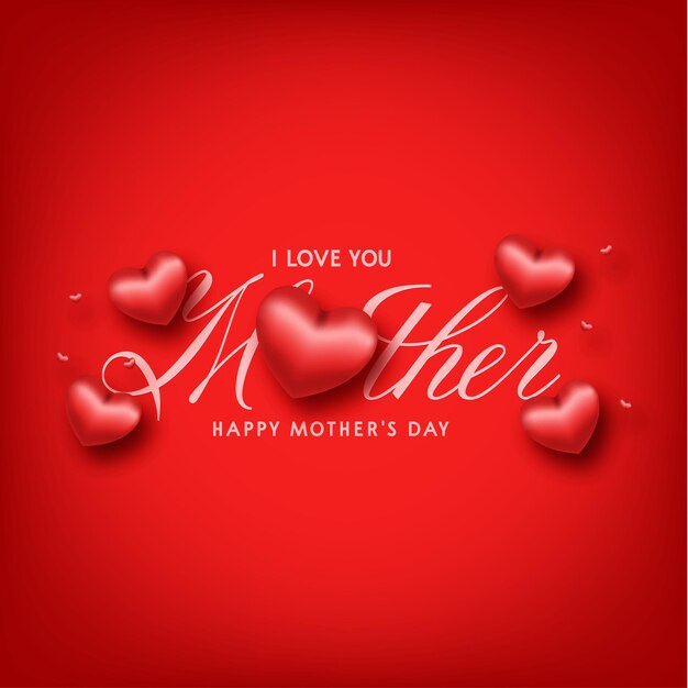tarjeta roja feliz dia de la madre