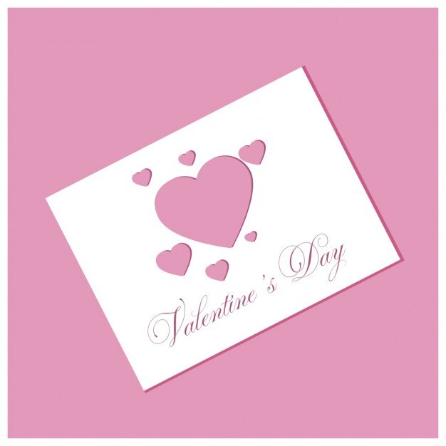Tarjeta rosa para san valentín