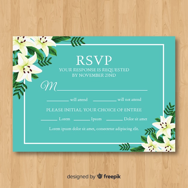 Tarjeta rsvp boda