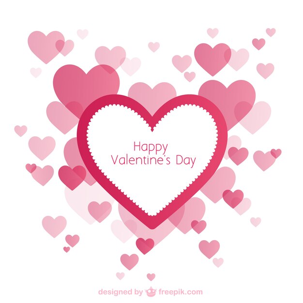 Tarjeta de San Valentín con corazones