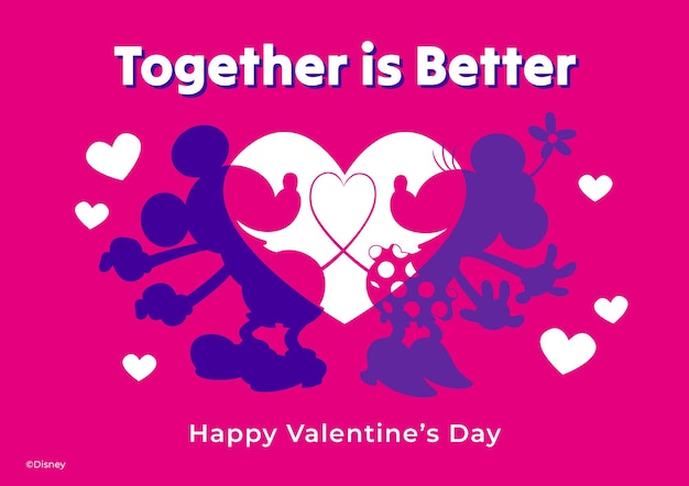 Tarjeta de San Valentín de Mickey y Minnie