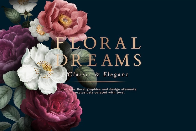 Vector gratuito tarjeta de sueños florales