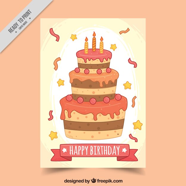 Tarjeta de tarta de cumpleaños 