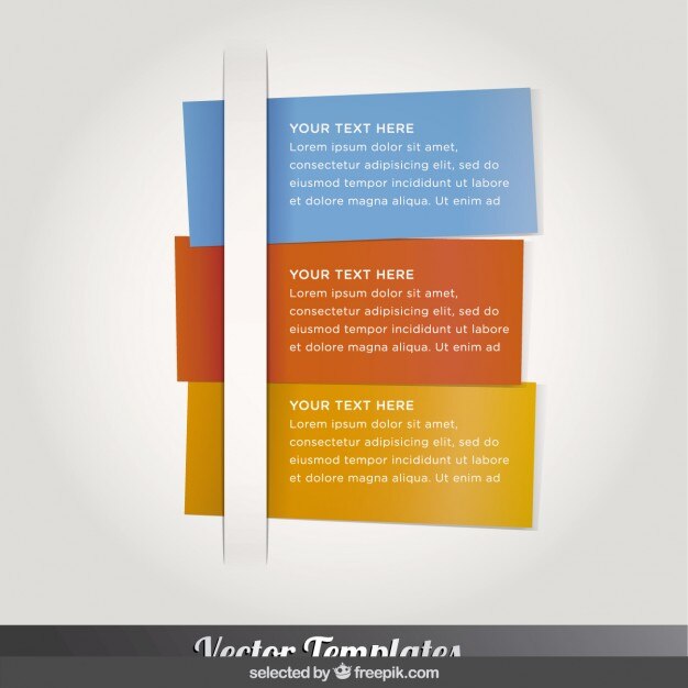 Tarjeta de Tres infografías coloridas