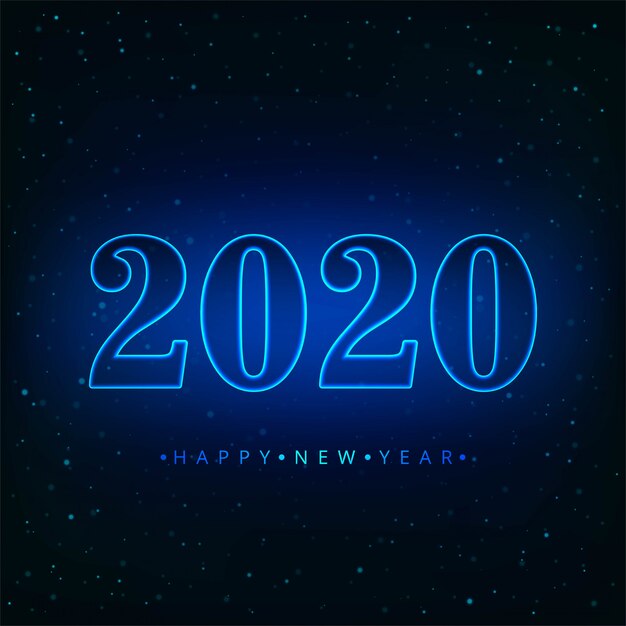 Tarjeta de Vector de vacaciones de feliz año nuevo de texto 2020