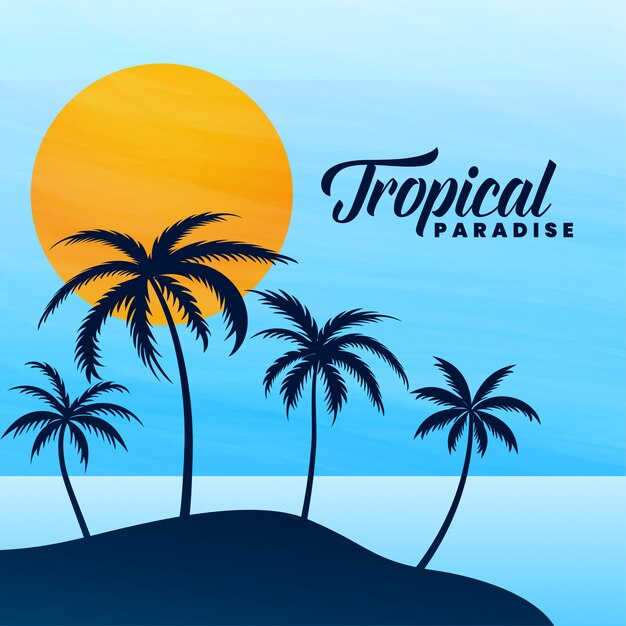 Tarjeta de verano paraíso tropical