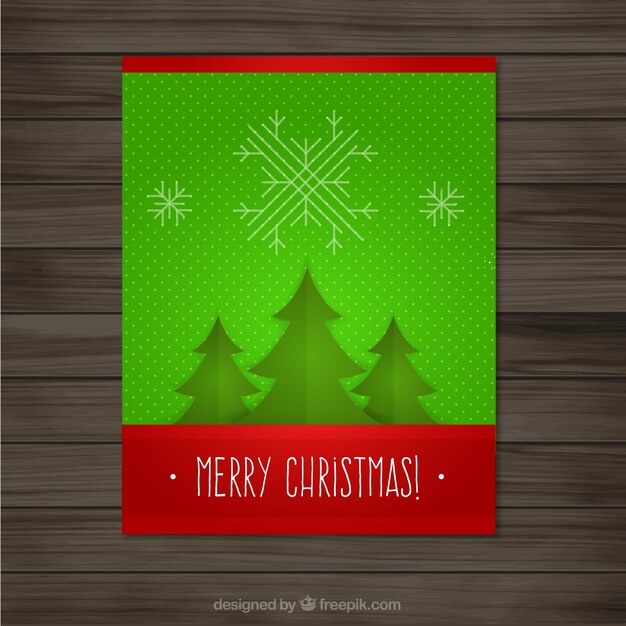 Tarjeta verde de feliz navidad